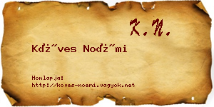 Köves Noémi névjegykártya